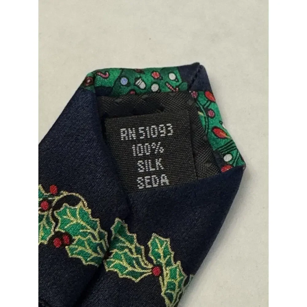 Holidays by MMG Christmas Tree Novelty Necktie 100% Silk Tie Xmas Men’s